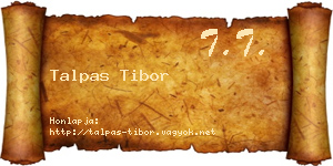 Talpas Tibor névjegykártya